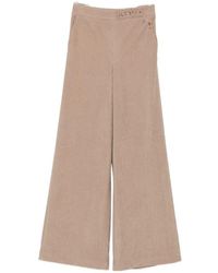 Bye - Corduroy Floral-Embroidered Trousers - Lyst