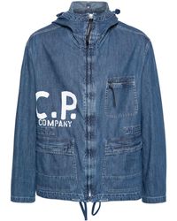 C.P. Company - Hooded Denim Jacket - Lyst