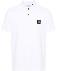 Stone Island - Piqué Slim Fit Polo Shirt - Lyst