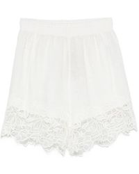 Ermanno Scervino - Embroidered Linen Shorts - Lyst