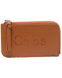 Chloé - Logo-embroidered Zipped Purse - Lyst