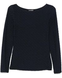 Emporio Armani - Jacquard Boat-Neck Top - Lyst