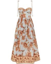 Zimmermann - Aster Cotton Midi Dress - Lyst