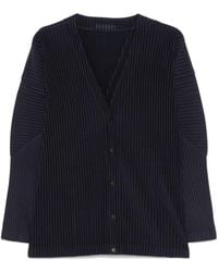 Homme Plissé Issey Miyake - Cardigan Scollo V Plissé- Uomo - Lyst