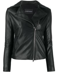 Emporio Armani - Leather Jacket - Lyst
