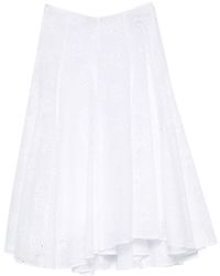 Tory Burch - Broderie Anglaise Midi Skirt With Drawstring Waist - Lyst
