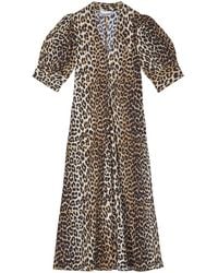 Ganni - Abito Midi Con Stampa - Lyst