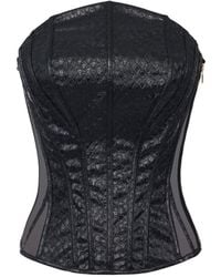 Elisabetta Franchi - Faux Leather Corset Top - Lyst