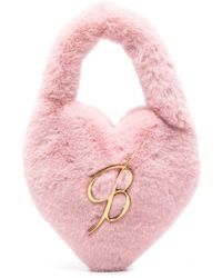 Blumarine - Faux Fur Heart Handbag - Lyst