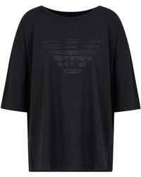 Emporio Armani - Rhinestone-logo T-shirt - Lyst