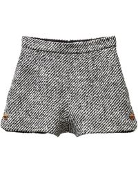 Versace - Bouclé Wool Shorts - Lyst