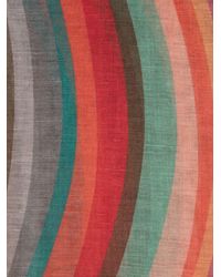 Paul Smith - Swirl Linen Blend Scarf - Lyst