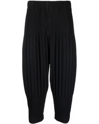 Issey Miyake Pleated Cropped Pants - Black