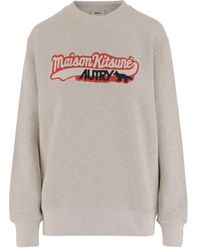 Autry X Maison Kitsune - Logo Cotton Sweatshirt - Lyst