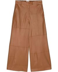Alysi - Cropped Leather Trousers - Lyst