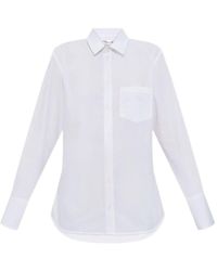 Victoria Beckham - Cotton Shirt With Unique Belt Detail - Lyst