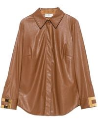 Elisabetta Franchi - Faux-Leather Shirt - Lyst