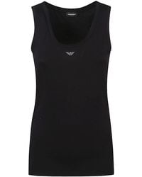 Emporio Armani - Sleeveless Strass Top - Lyst