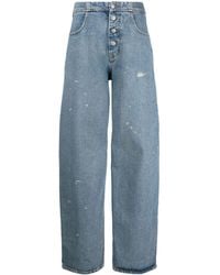 MM6 by Maison Martin Margiela - Wide-leg Denim Cotton Jeans - Lyst