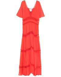 forte_forte - Cotton And Silk V-Necked Dress - Lyst