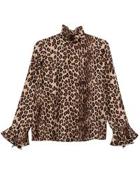 Alberto Biani - Printed Silk Blouse - Lyst