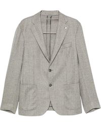 Luigi Bianchi - Herringbone-Pattern Single-Breasted Blazer - Lyst