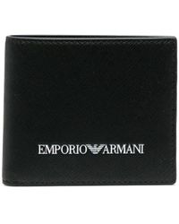 Emporio Armani Portafoglio bi-fold con stampa - Nero