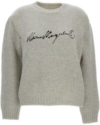 MM6 by Maison Margiela - Wool Crewneck Sweater - Lyst