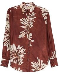 Brunello Cucinelli - Printed Silk Shirt - Lyst