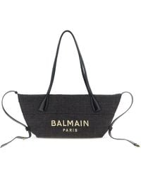 Balmain - Track Small Rafia Tote - Lyst