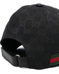 Gucci - Monogram-Pattern Striped-Trim Woven Cap - Lyst