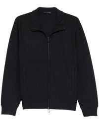 Emporio Armani - Cotton Blend Zipped Sweatshirt - Lyst