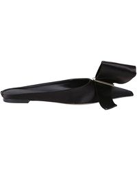 Ferragamo - Maxi Bow Leather Slippers - Lyst