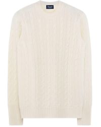 Drumohr - Wool Sweater With Cables - Lyst