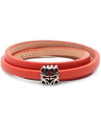 Loewe - Anagram Bombé Leather Bracelet - Lyst