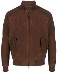 Baracuta - Zip-up Suede Leather Jacket - Lyst