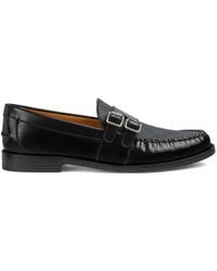 Gucci - GG Motif Leather Loafers - Lyst