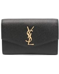 Saint Laurent - Uptown Leather Wallet On Chain - Lyst