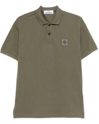 Stone Island - Logo Cotton Polo Shirt - Lyst