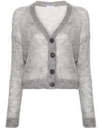 Brunello Cucinelli - Button-Up Cropped Cardigan - Lyst