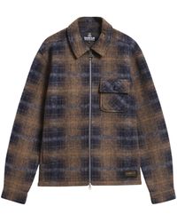 Barbour - Check-Pattern Zip-Up Jacket - Lyst