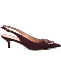 Ferragamo - Leather Slingback Pumps - Lyst