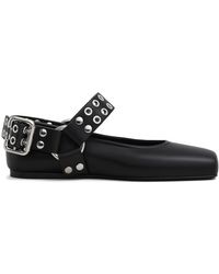 Alaïa - Leather Ballet Flat With Studs - Lyst