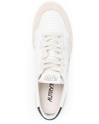 Autry - Medalist Low Sneakers In And Navy Blue Suede And Leather - Lyst