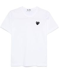 COMME DES GARÇONS PLAY - Heart-appliqué Regular-fit Cotton-jersey T-shirt Xx - Lyst
