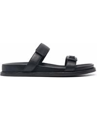 Emporio Armani - Leather Flat Sandals - Lyst