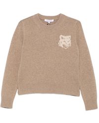 Maison Kitsuné - Fox Head Wool Crewneck Jumper - Lyst
