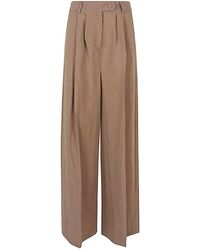 FRONT STREET 8 - Linen Blend Wide-Leg Trousers - Lyst