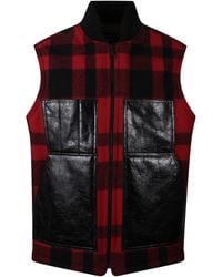 Junya Watanabe - Mackinaw Wool And Leather Vest - Lyst