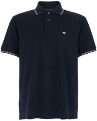 Emporio Armani - Logo Cotton Polo Shirt - Lyst